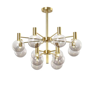 Lustra Lustre Globe En Verre Cadre Doré Moderne