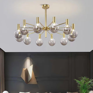 Lustra Lustre Globe En Verre Cadre Doré Moderne