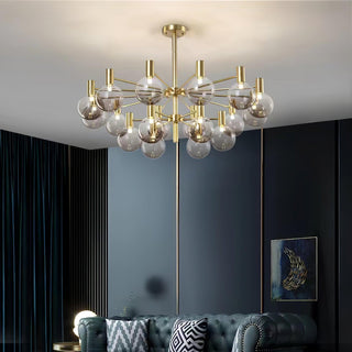 Lustra Lustre Globe En Verre Cadre Doré Moderne