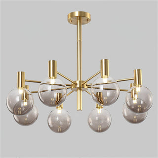 Lustra Lustre Globe En Verre Cadre Doré Moderne