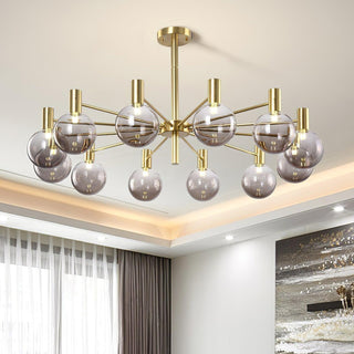 Lustra Lustre Globe En Verre Cadre Doré Moderne