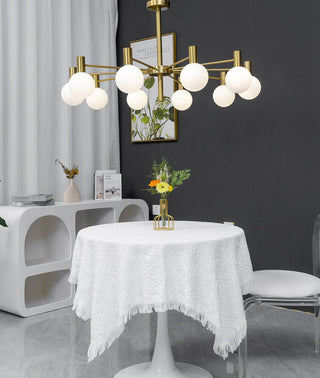 Lustra Lustre Globe En Verre Cadre Doré Moderne