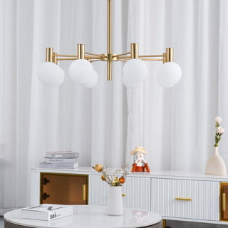 Lustra Lustre Globe En Verre Cadre Doré Moderne
