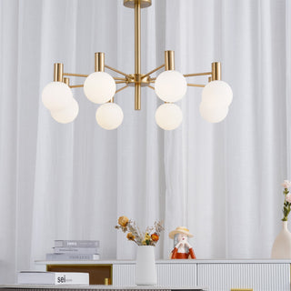 Lustra Lustre Globe En Verre Cadre Doré Moderne