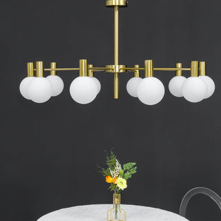 Lustra Lustre Globe En Verre Cadre Doré Moderne
