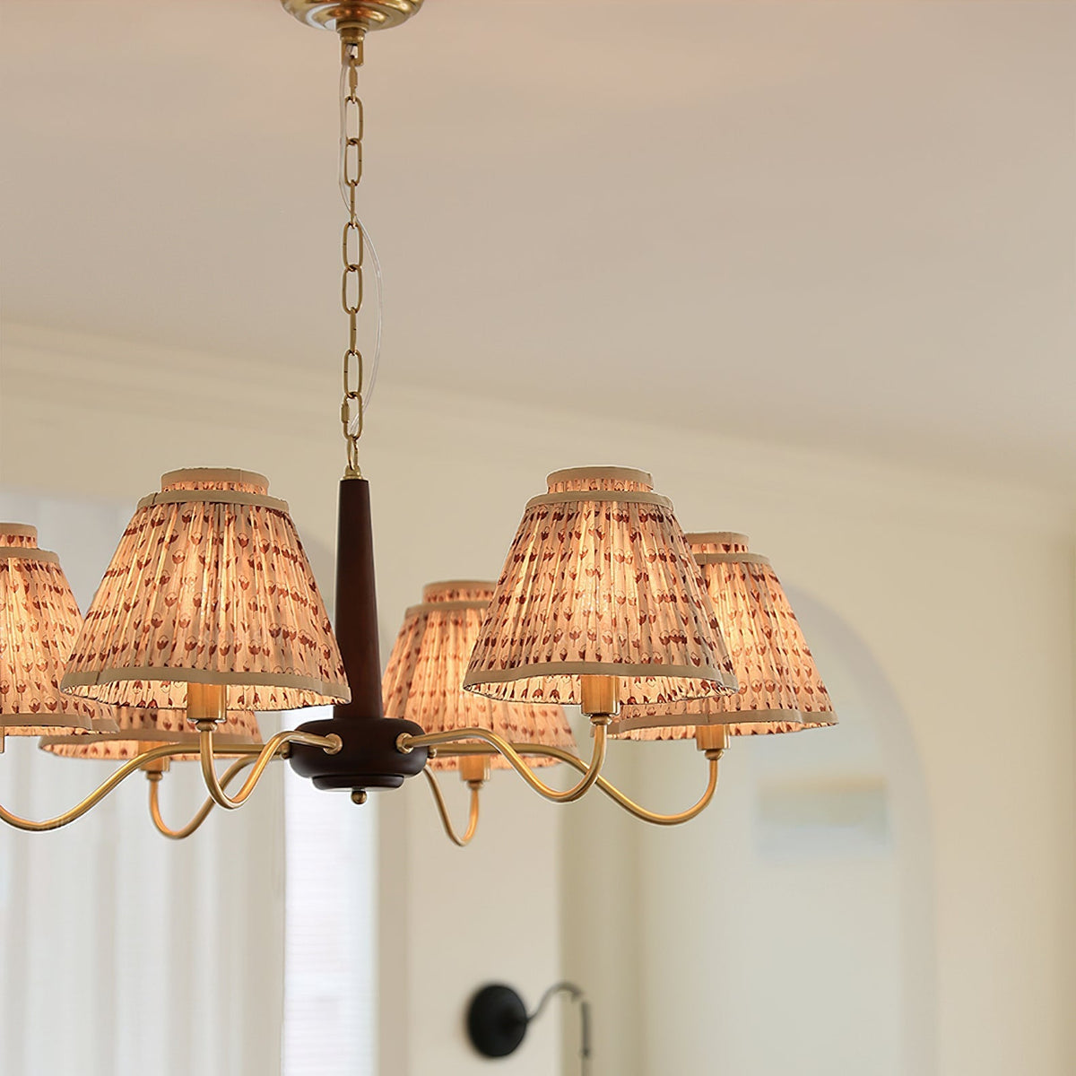 Selva Chandelier in Light Brown finish.
