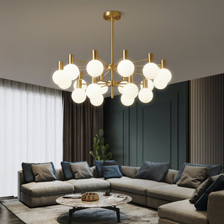 Lustra Lustre Globe En Verre Cadre Doré Moderne