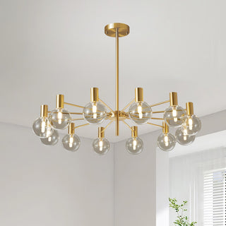 Lustra Lustre Globe En Verre Cadre Doré Moderne