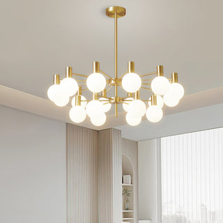 Lustra Lustre Globe En Verre Cadre Doré Moderne
