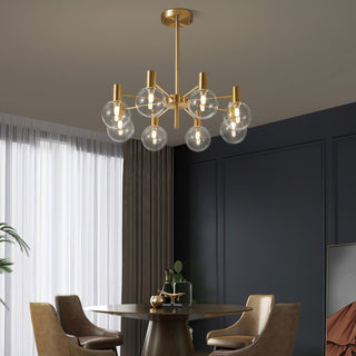 Lustra Lustre Globe En Verre Cadre Doré Moderne