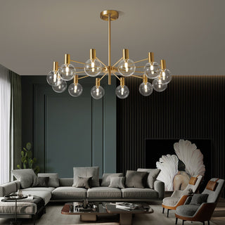 Lustra Lustre Globe En Verre Cadre Doré Moderne