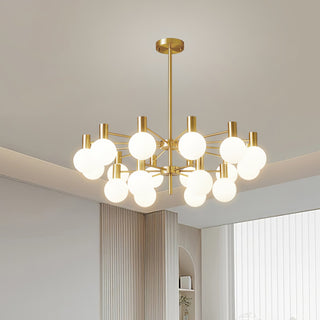 Lustra Lustre Globe En Verre Cadre Doré Moderne