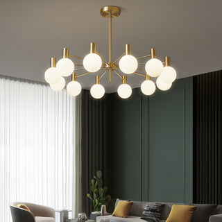 Lustra Lustre Globe En Verre Cadre Doré Moderne