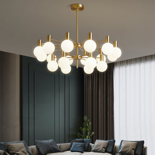 Lustra Lustre Globe En Verre Cadre Doré Moderne