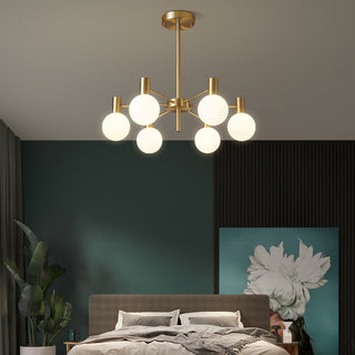 Lustra Lustre Globe En Verre Cadre Doré Moderne
