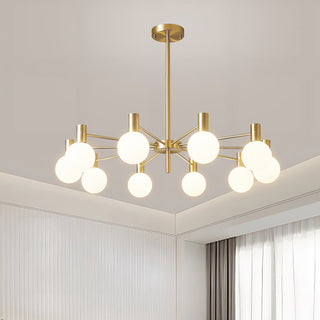 Lustra Lustre Globe En Verre Cadre Doré Moderne