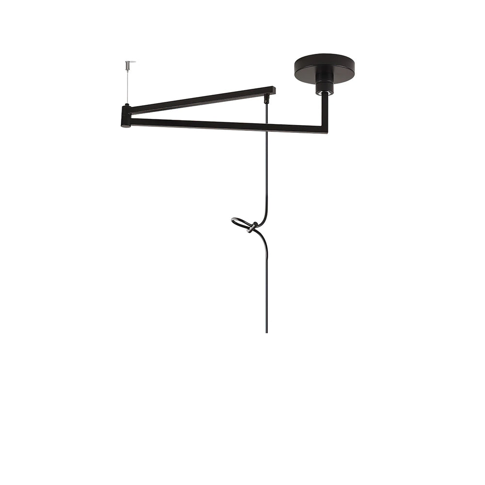 Black separate rocker arm for light fixtures against a plain background.