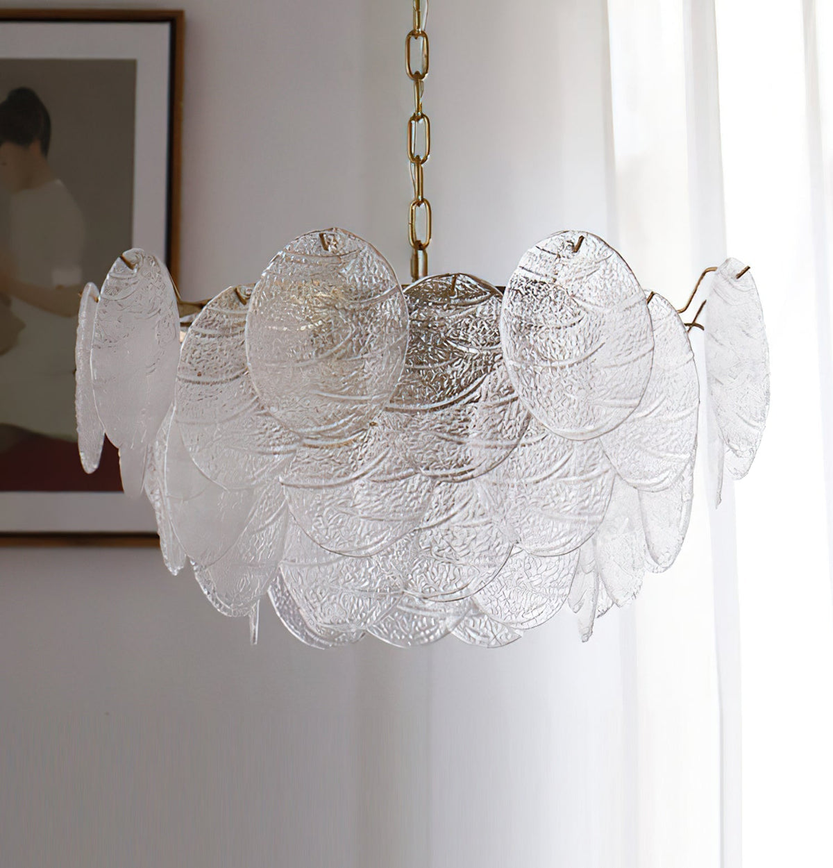 The 40cm size version of the Seraphina Halo Chandelier.