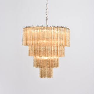 Aurora Lustre Cascade Superposé Verre Élégant Vintage