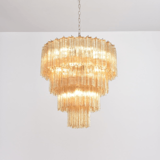 Aurora Lustre Cascade Superposé Verre Élégant Vintage