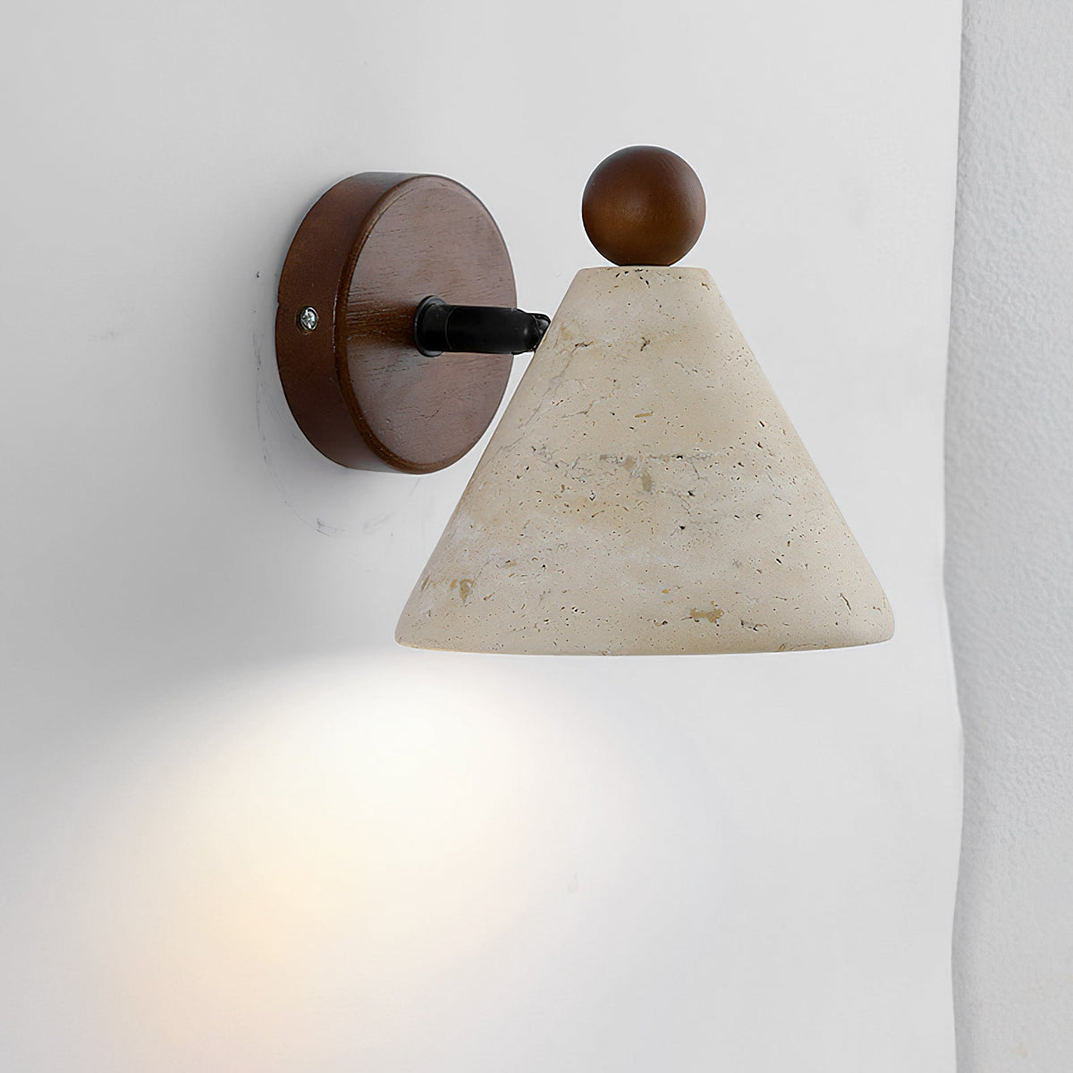 Close-up of the light fixture's backplate and mounting details.