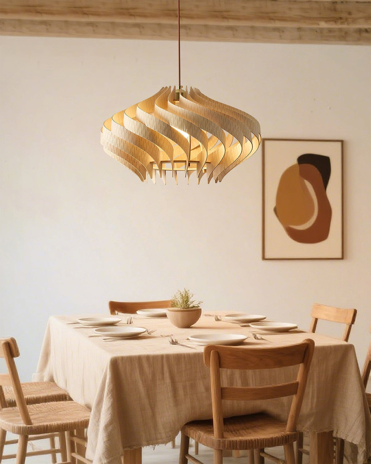 Detail shot of the Serentia Pendant Light highlighting its gold accents.