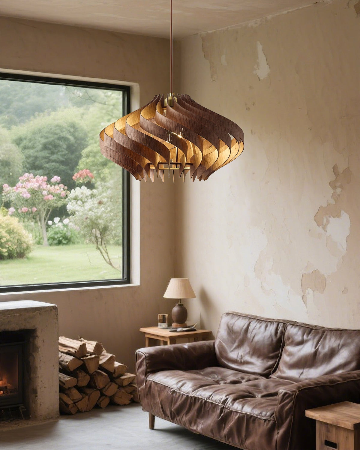 The Serentia Pendant Light as a statement piece in a contemporary living room.