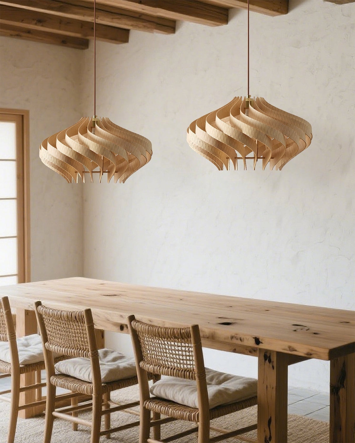 Serentia Pendant Light hanging elegantly over a modern dining table.