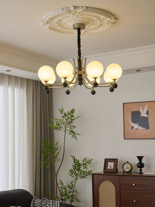 Serenus Lustre Traditionnel Sphérique en Bois