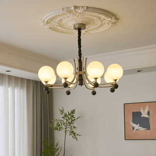 Serenus Lustre Traditionnel Sphérique en Bois