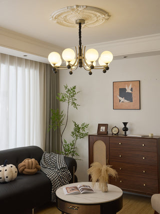 Serenus Lustre Traditionnel Sphérique en Bois