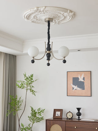 Serenus Lustre Traditionnel Sphérique en Bois