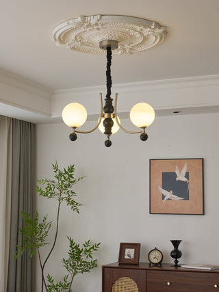 Serenus Lustre Traditionnel Sphérique en Bois