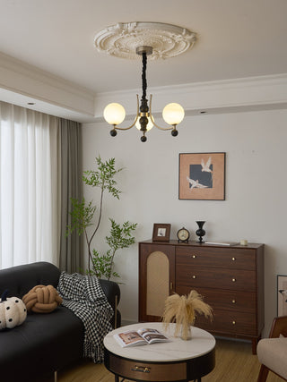 Serenus Lustre Traditionnel Sphérique en Bois