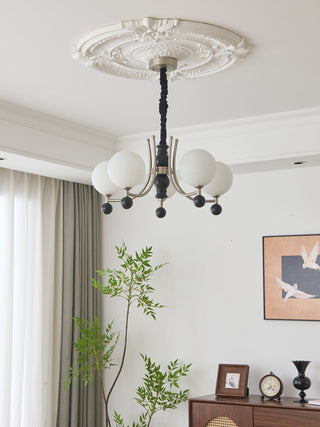 Serenus Lustre Traditionnel Sphérique en Bois