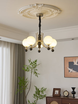Serenus Lustre Traditionnel Sphérique en Bois