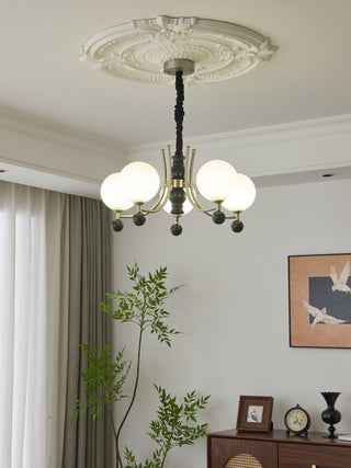Serenus Lustre Traditionnel Sphérique en Bois