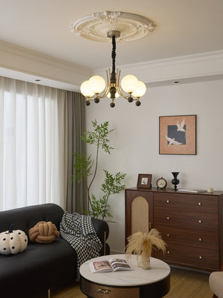 Serenus Lustre Traditionnel Sphérique en Bois