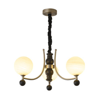Serenus Lustre Traditionnel Sphérique en Bois