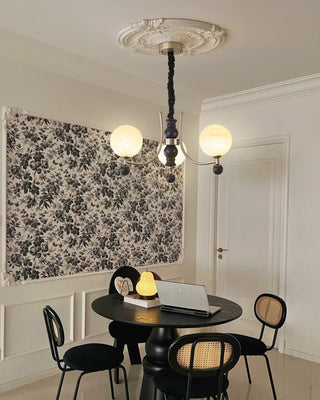 Serenus Lustre Traditionnel Sphérique en Bois