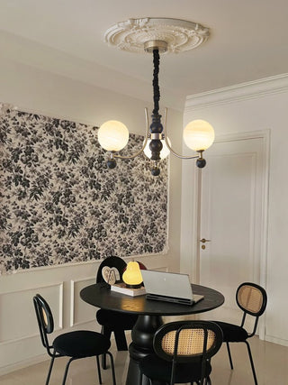 Serenus Lustre Traditionnel Sphérique en Bois