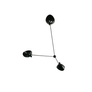 Solara Plafonnier Trois Bras Noir Sculptural-Luire