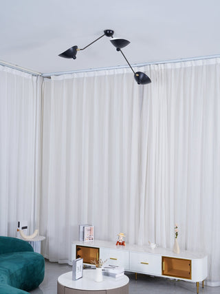 Solara Plafonnier Trois Bras Noir Sculptural-Luire