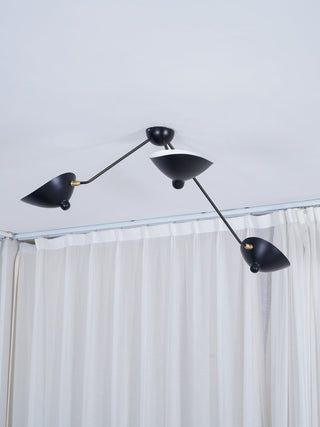 Solara Plafonnier Trois Bras Noir Sculptural-Luire