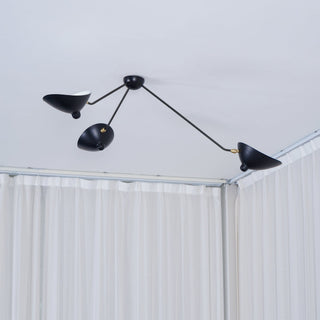 Solara Plafonnier Trois Bras Noir Sculptural-Luire