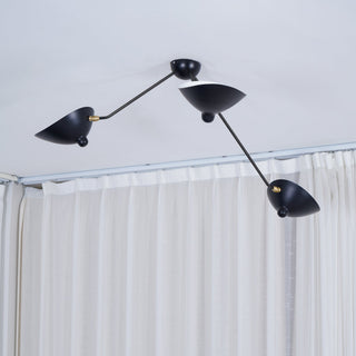 Solara Plafonnier Trois Bras Noir Sculptural-Luire