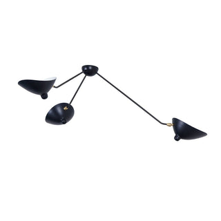 Solara Plafonnier Trois Bras Noir Sculptural-Luire