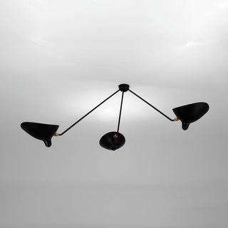 Solara Plafonnier Trois Bras Noir Sculptural-Luire