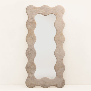 Serpentine Vert Mirror Frame-Neutral Decor