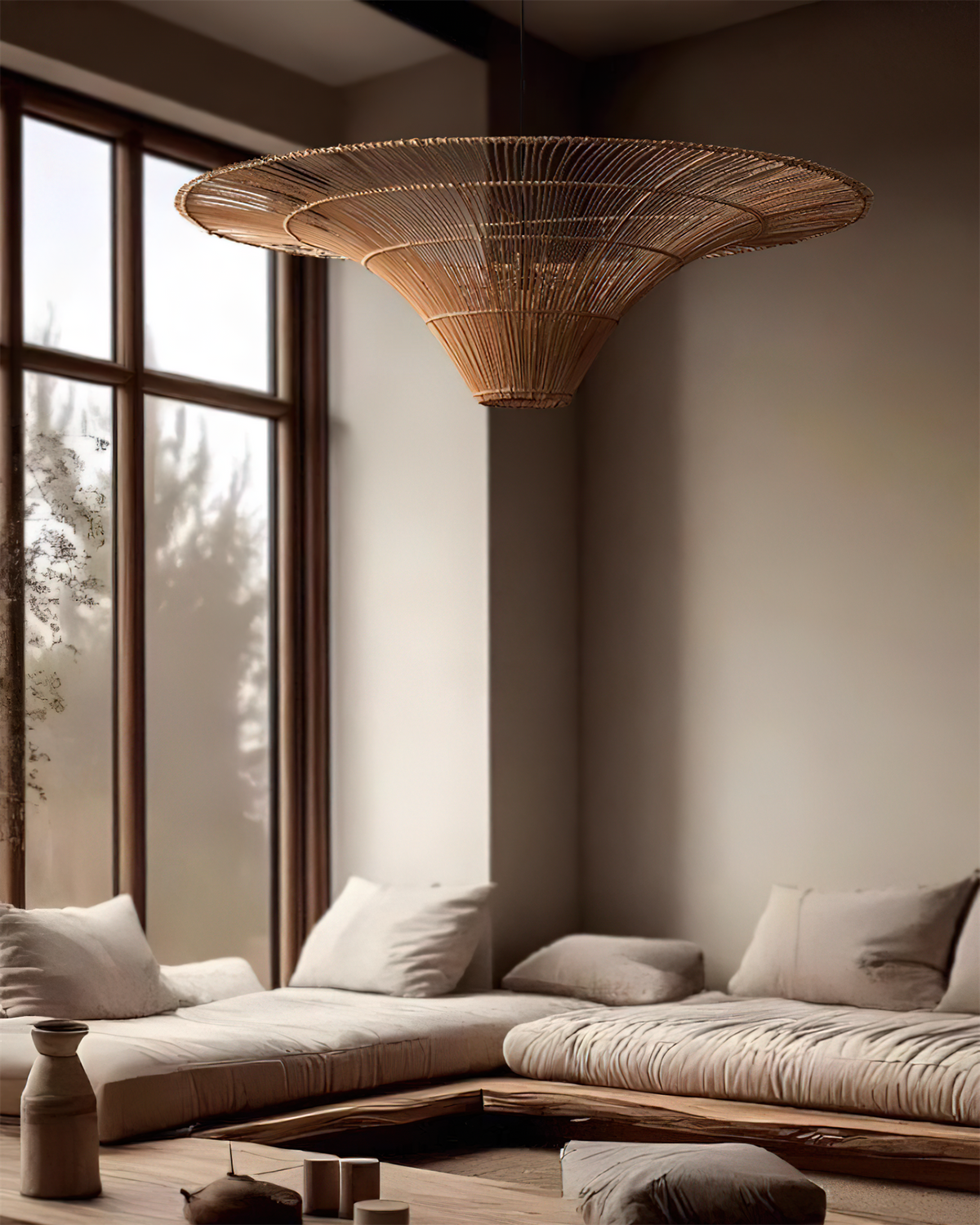 Juvia Handwoven Rattan Pendant Light-Neutral Decor